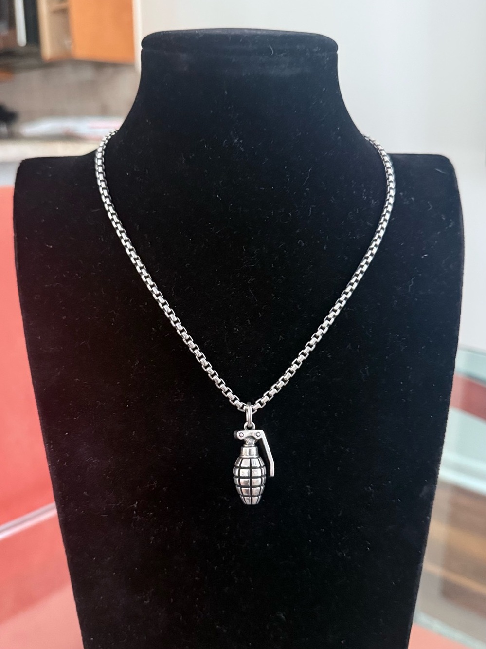 King Baby Studio Silver Grenade Charm Pendant